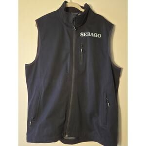 Sebago Mens XXL Gilet Crew Vest Nautical Marine Black Hand-crafted Performance